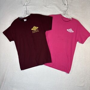 Texas Roadhouse Employee T Shirts Set of 2 Size Small Pink and Maroon